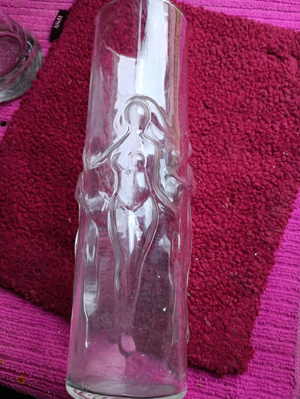 Clear Sculpted Figure Glass Vase - Transparent